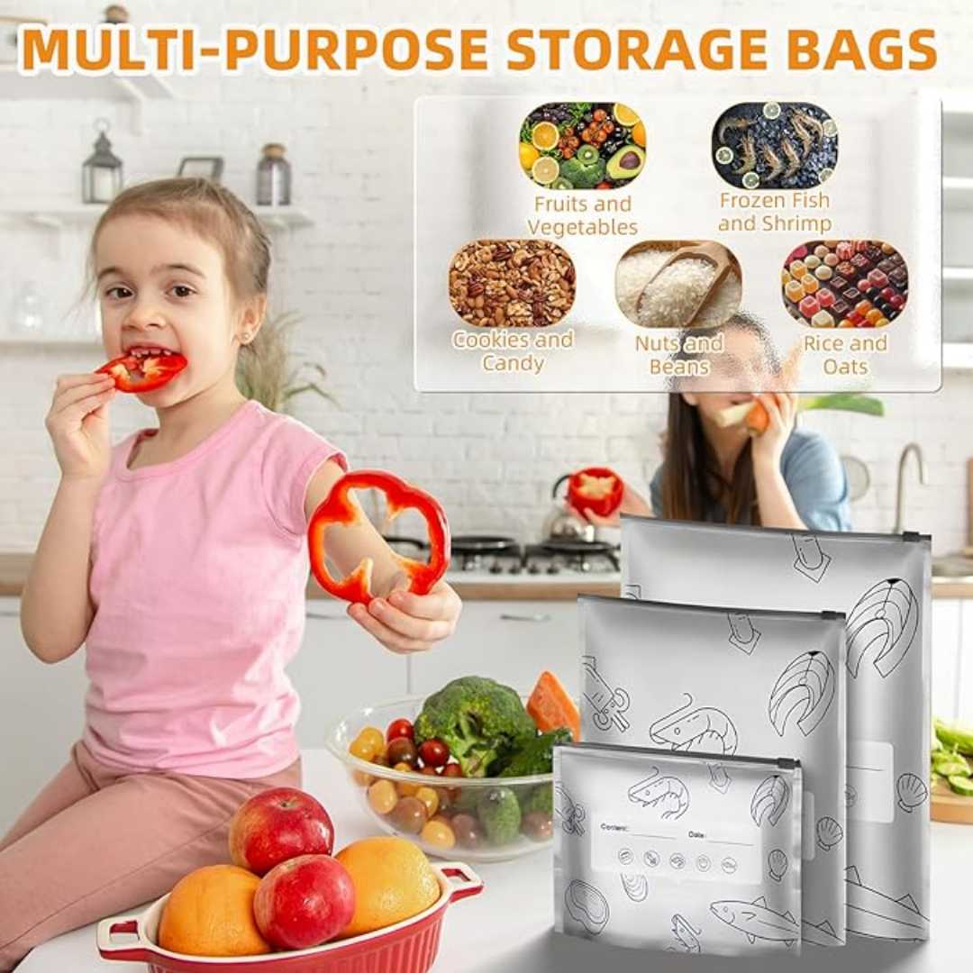 Food Storage Bag, Reusable Ziplock Bag, Kitchen Organizer Bangladesh, Aluminum Foil Pouch. 