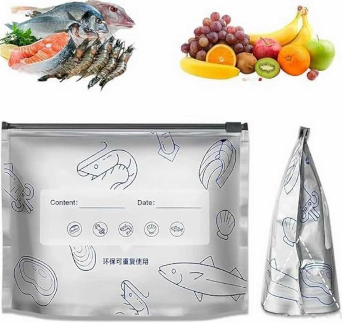 Food Storage Bag, Reusable Ziplock Bag, Kitchen Organizer Bangladesh, Aluminum Foil Pouch.